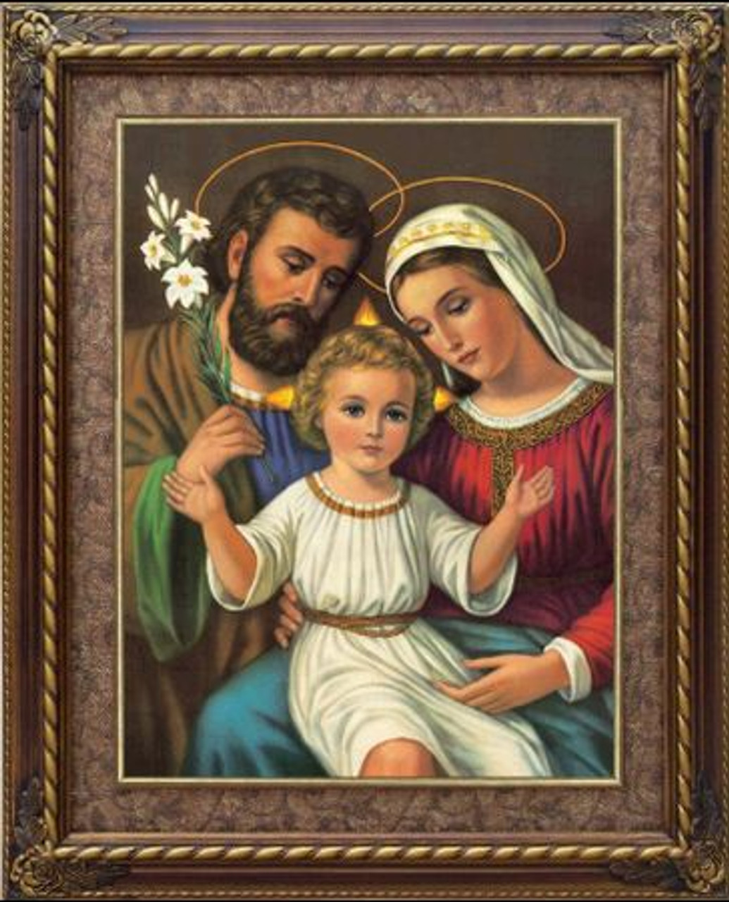 Framed Stained Glass Holy Family - Size 27