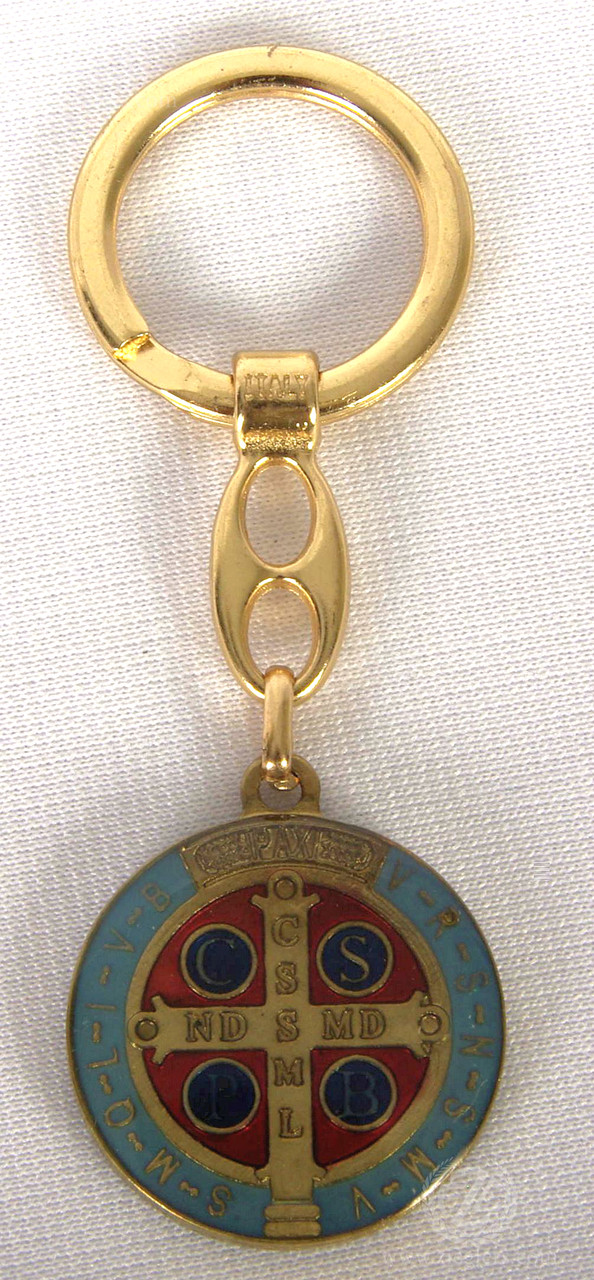 St Benedict Medal Key Chain Enamel Accent F.C. Ziegler Company