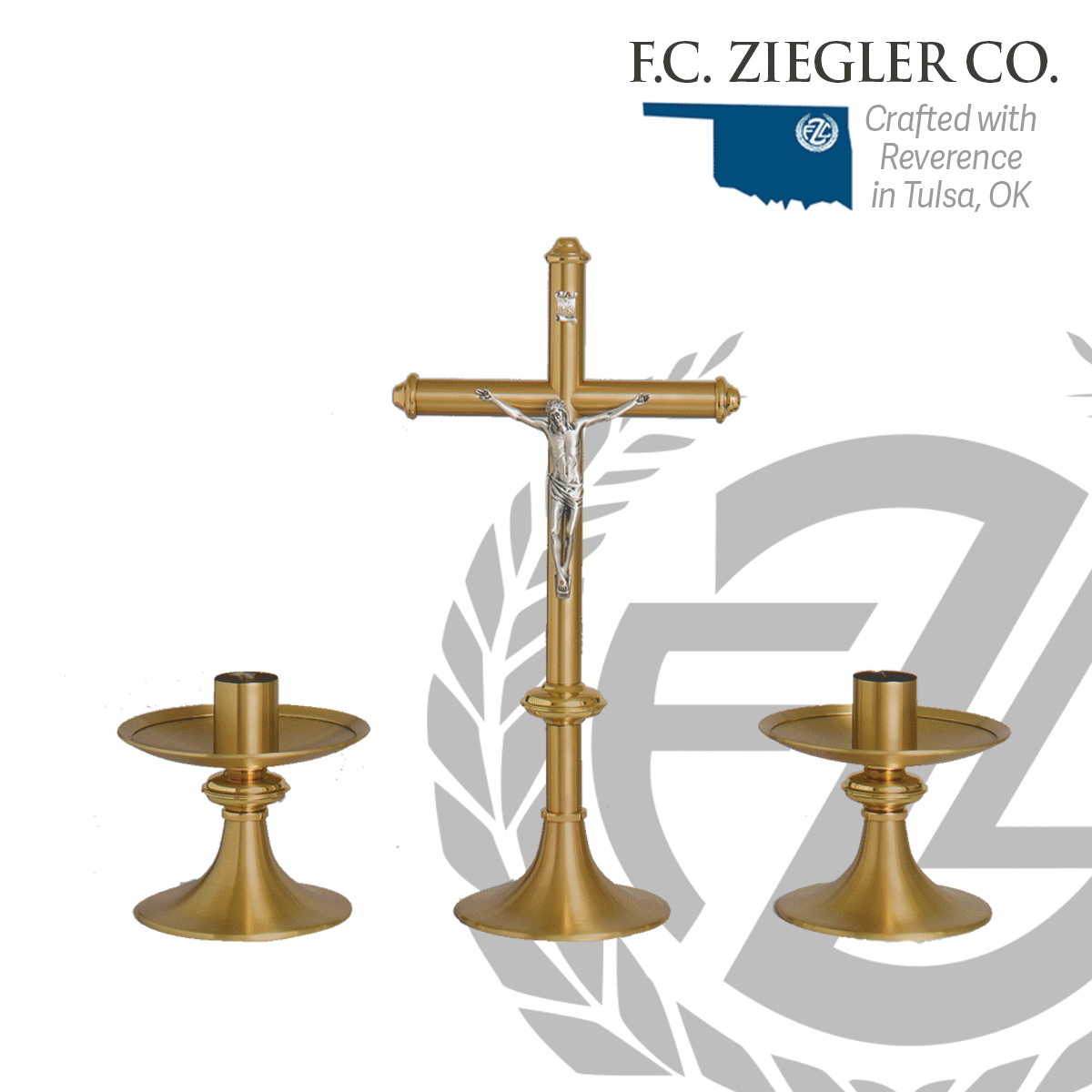 Ziegler Altar Crucifix & Candlesticks – 1960S