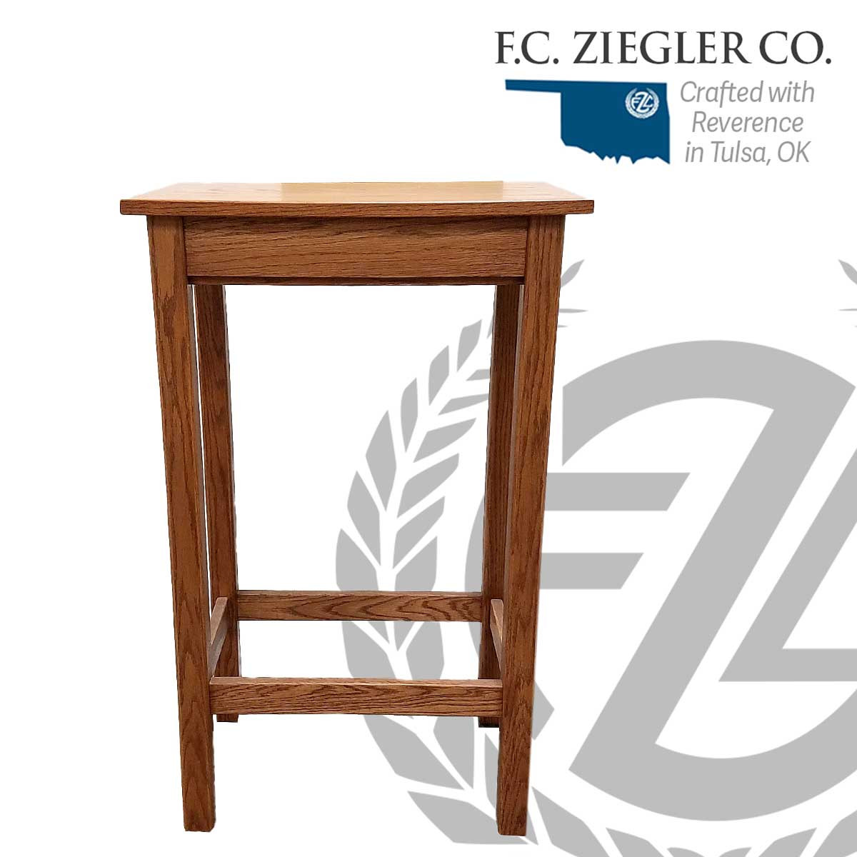 Ziegler Credence Table Style 9601 | Solid Oak | Optional Lower Shelf