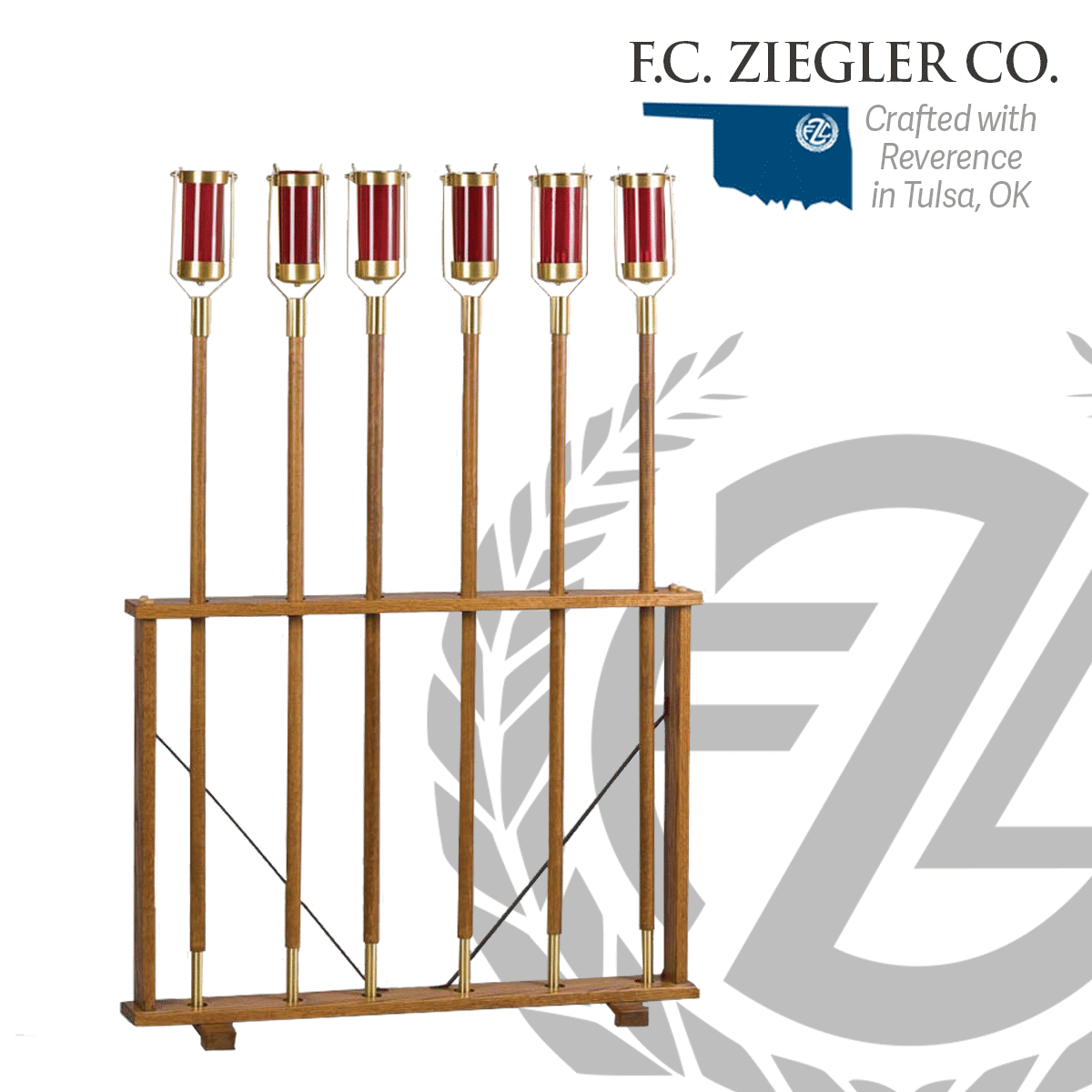 Ziegler Processional Torch Stand | Style 3956 | Oak Wood
