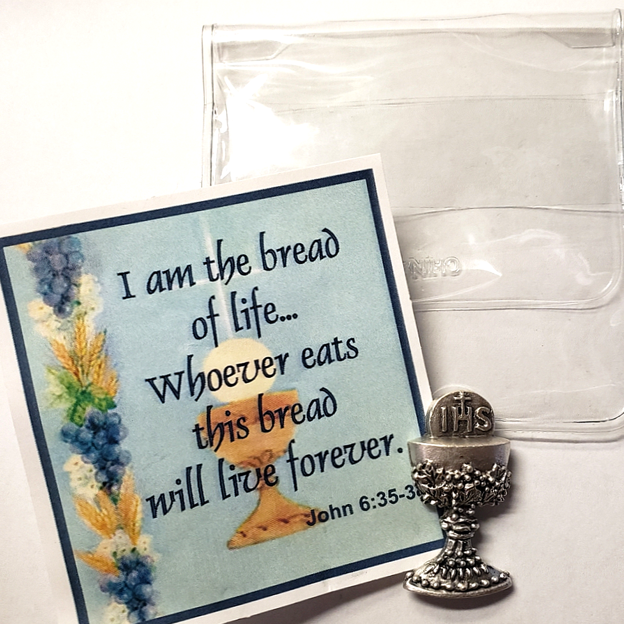 Communion Remembrance Pocket Token Blessed Sacrament 1" Pewter