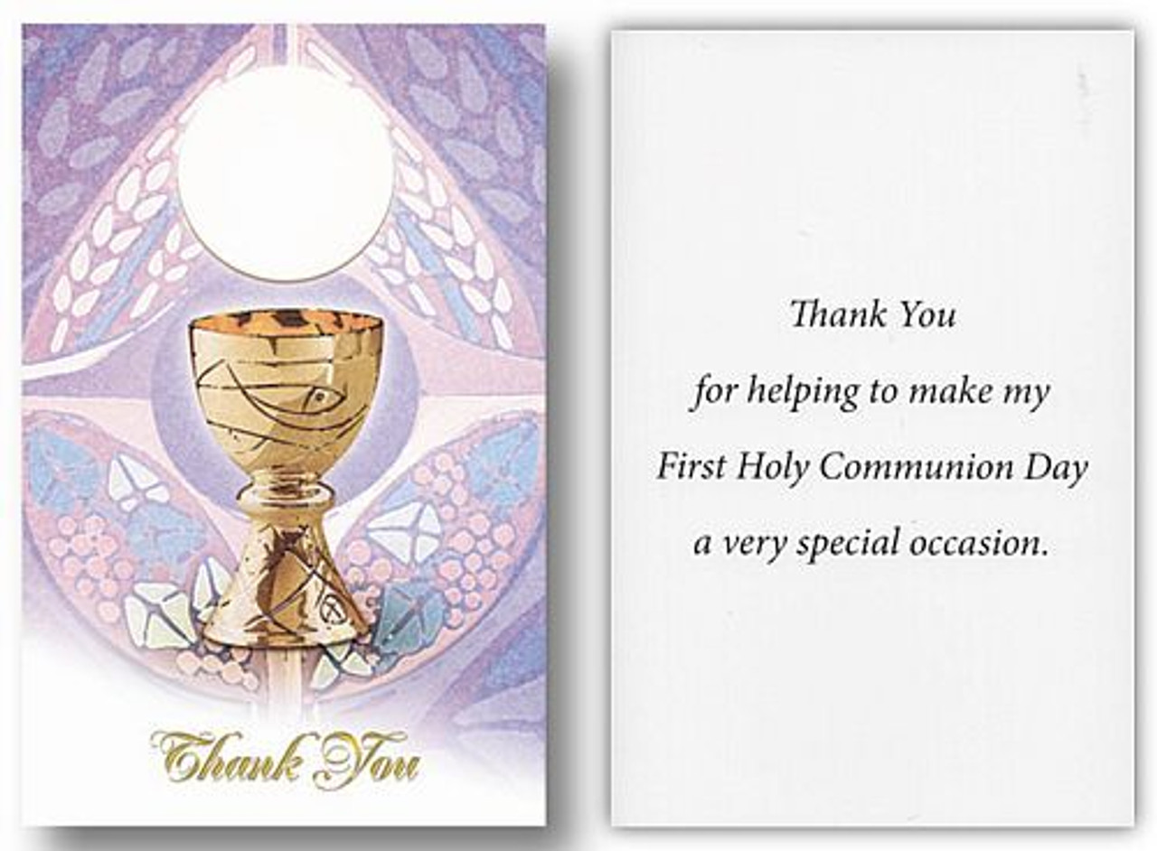 Blessed Sacrament First Communion Thank You Note 3 1/4 quot x 5 quot 8