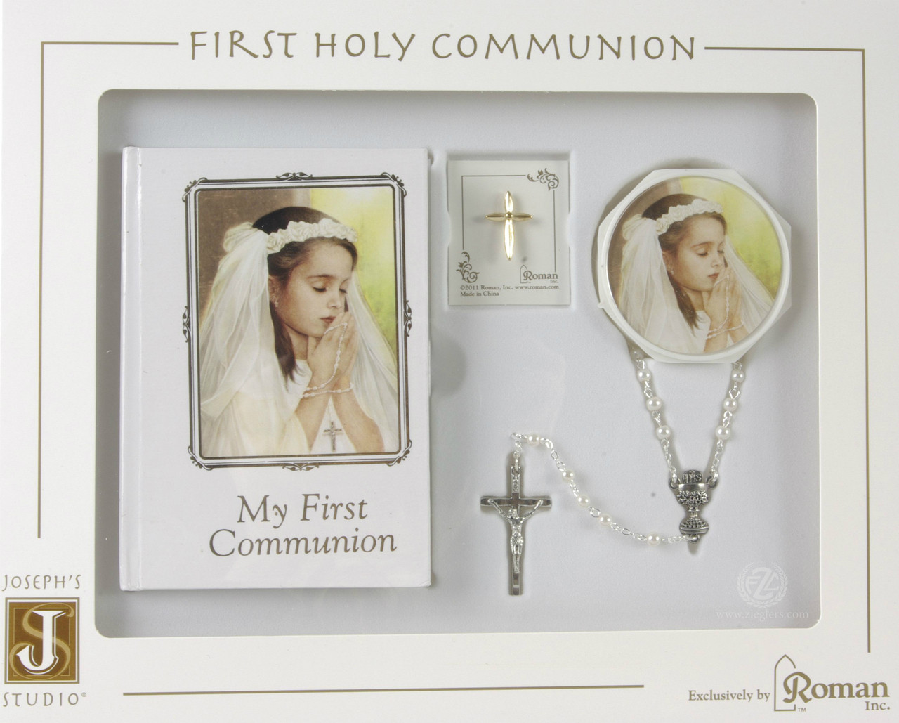 Girls My First Holy Communion Candle Gift Set with Mass Book and Wall Cross Rosary Girls My First Holy Communion Candle Gift Set with Mass Book and Wall Cross Rosary