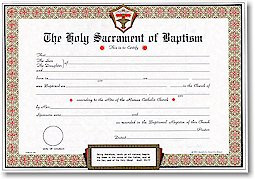 Baptismal Forms Certificate ID 1042 F.C. Ziegler Company