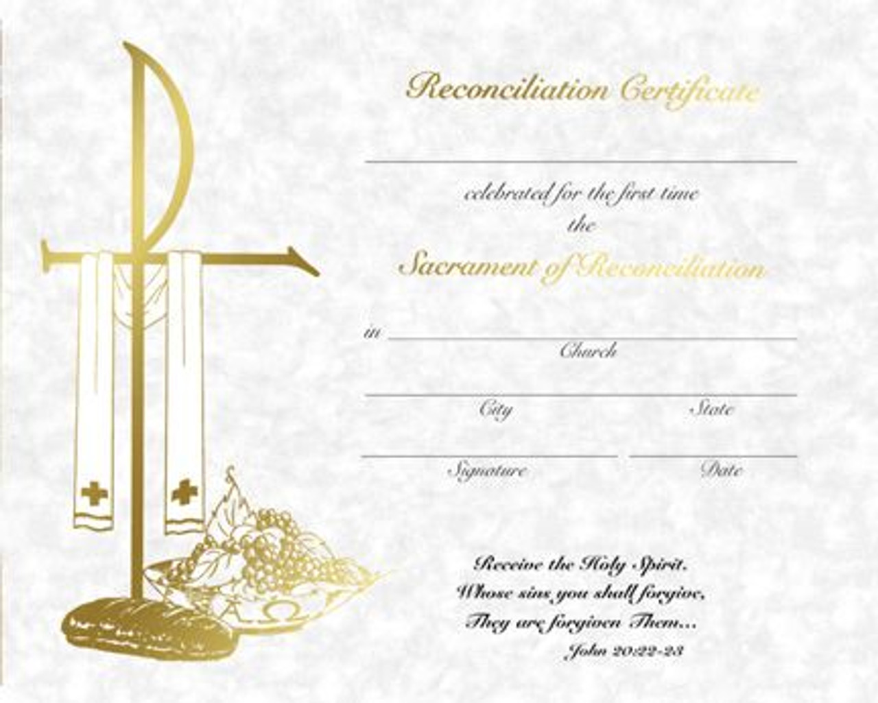 first reconciliation certificate