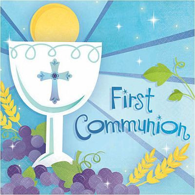 Blessed Sacrament & Bible | First Communion Napkins | Luncheon | 36