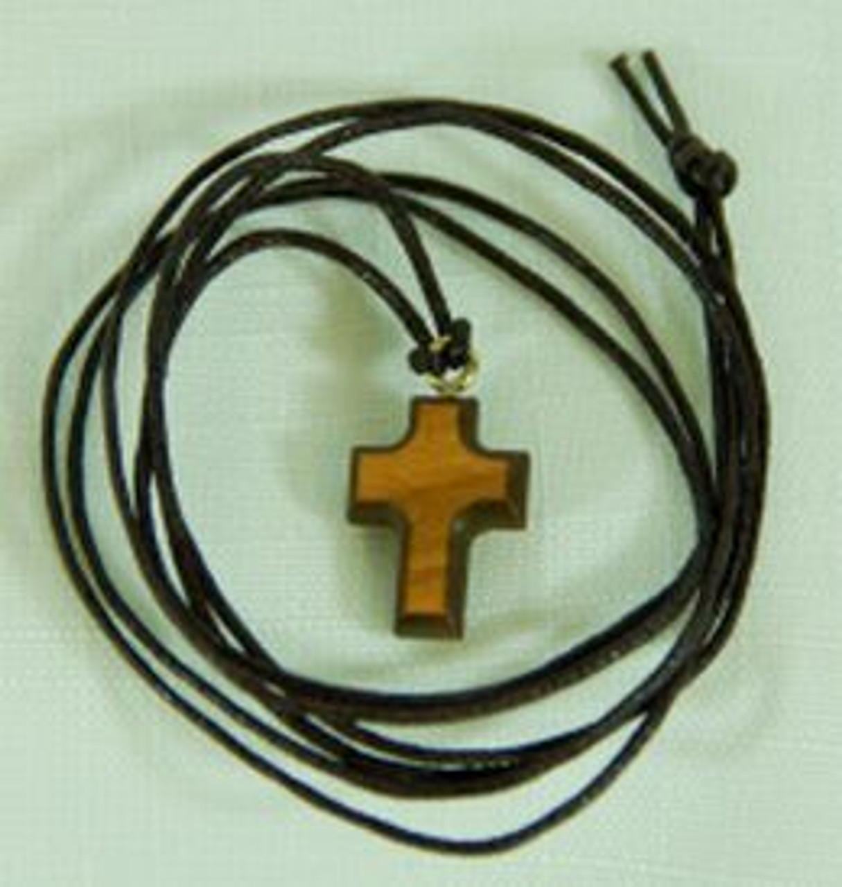 Men's Black Wood Cross Necklace Black Ion-Plated Stainless Steel 24