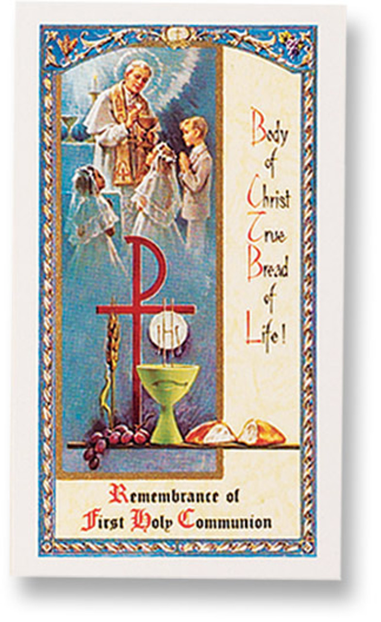 First Time Communion Holy Card Poem Laminated 2 1 2 X 4 1 2 F C Ziegler Company