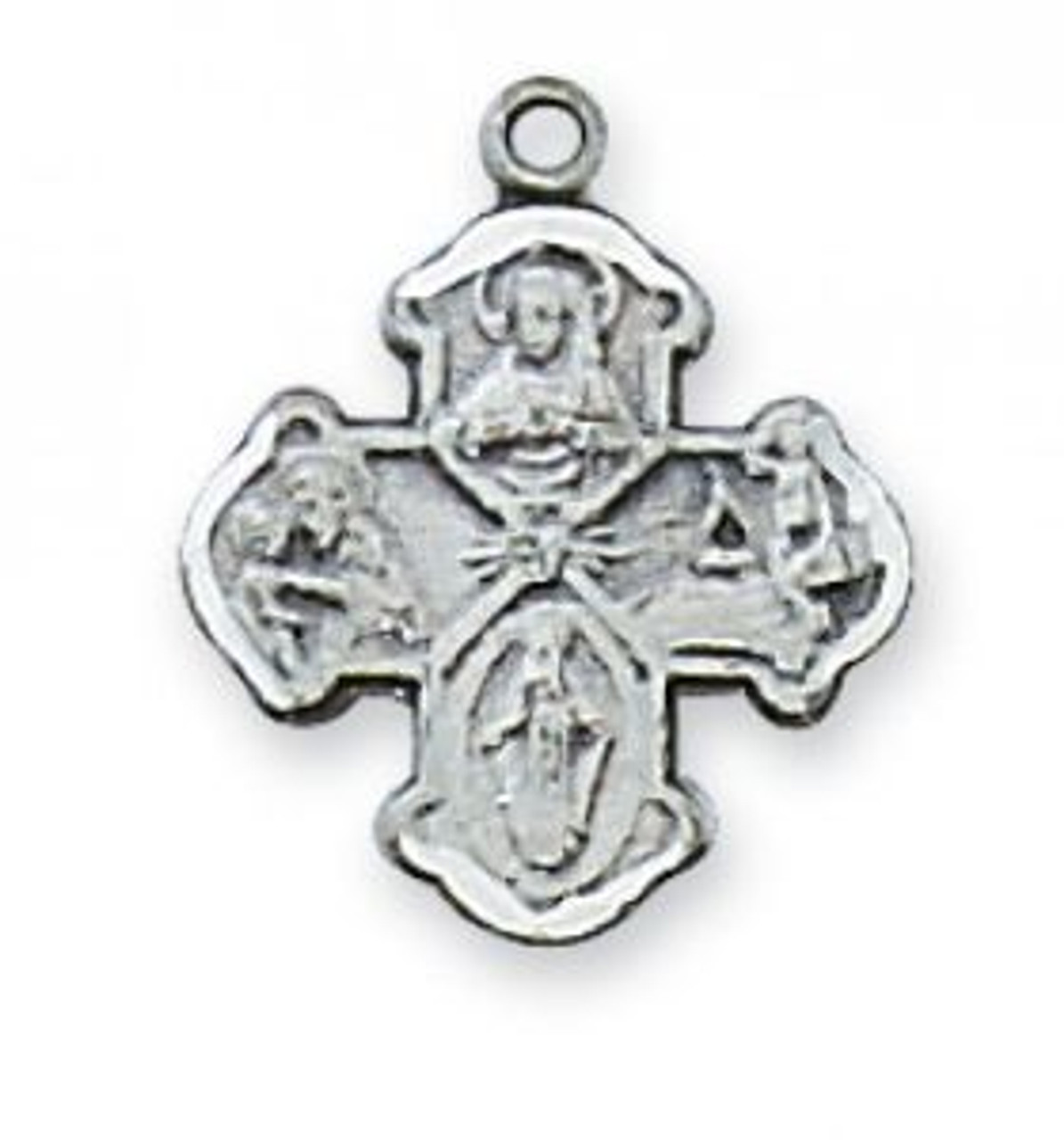 1 half inch sterling silver miraculous medal on 13 inch chain made in u s a MAL28BT 08390.1530049074