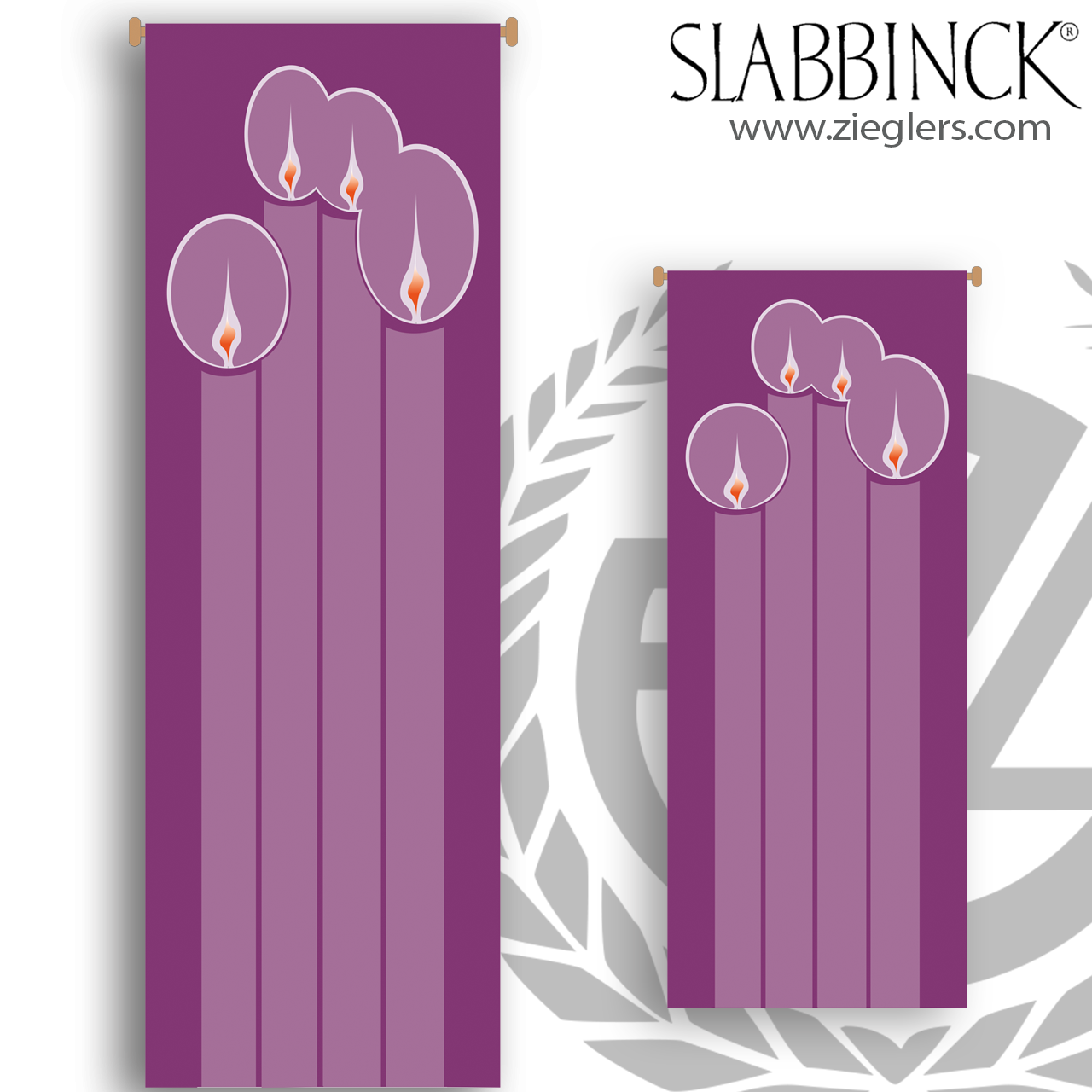 Advent Flames Banner Christmas Purple Raytex Print Candles Slabbinck F C Ziegler Company
