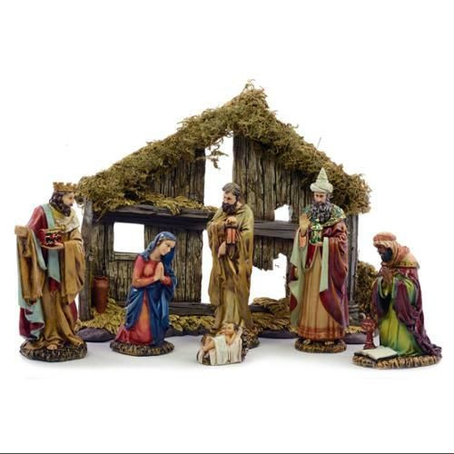5 Piece Contemporary Nativity Set Slim Pieces Soft Colors 6" To 8
