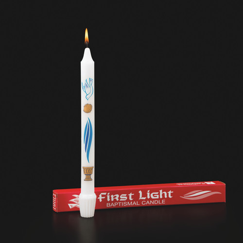 First Light Baptismal Candle - Boxed Candle 
