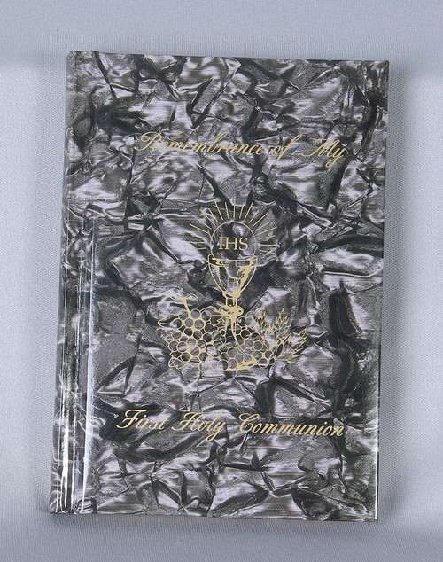 Remembrance of My First Holy Communion Marian Childrens Mass Book by Sister Mary Theola Illustrator George Angelini Hardbound Pearlized Cover 128 Pages measures 4 by 5 and 1 half inches MH1525719 Remembrance of My First Holy Communion Marian Childrens Mass Book by Sister Mary Theola Illustrator George Angelini Hardbound Pearlized Cover 128 Pages measures 4 by 5 and 1 half inches MH1525719