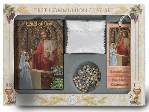 Child of God Missal first communion set with missal rosary bookmark scapular blessed sacrament pin and pouch HI5270 Child of God Missal first communion set with missal rosary bookmark scapular blessed sacrament pin and pouch HI5270