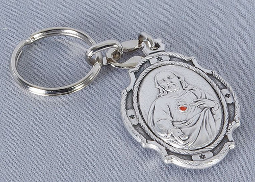 Sacred Heart of Jesus | Immaculate Heart of Mary | Key Ring | 2"  | Metal | Italy Sacred Heart of Jesus | Immaculate Heart of Mary | Key Ring | 2"  | Metal | Italy