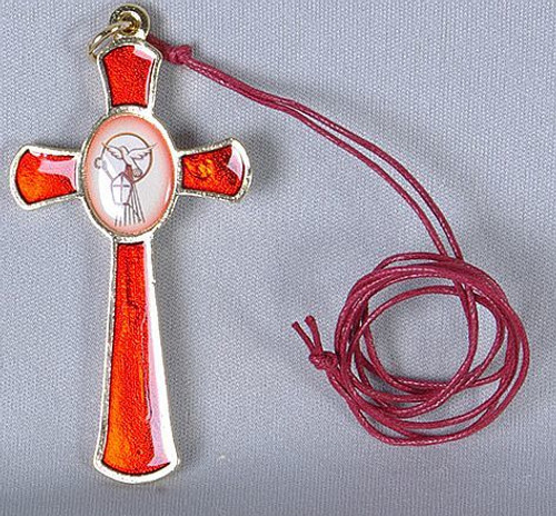 Crucifix pendant necklace made of oxidized metal with epoxy measures 3 inches from Italy LALG126 Crucifix pendant necklace made of oxidized metal with epoxy measures 3 inches from Italy LALG126