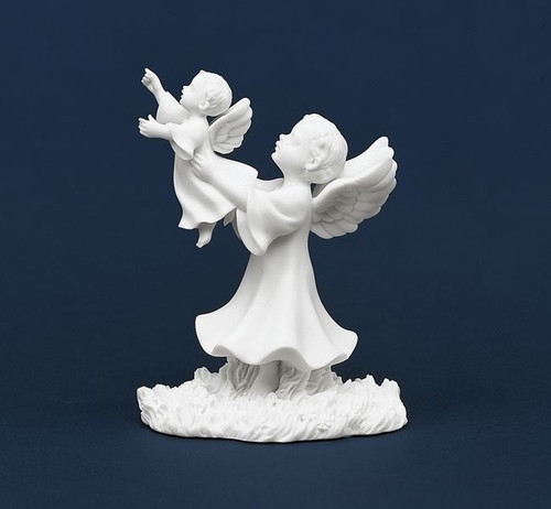 Comfort of Heaven Figurine of angel holding child with wings made of resin comes with poem and gift boxed stands 4 inches highRO43737 Comfort of Heaven Figurine of angel holding child with wings made of resin comes with poem and gift boxed stands 4 inches highRO43737