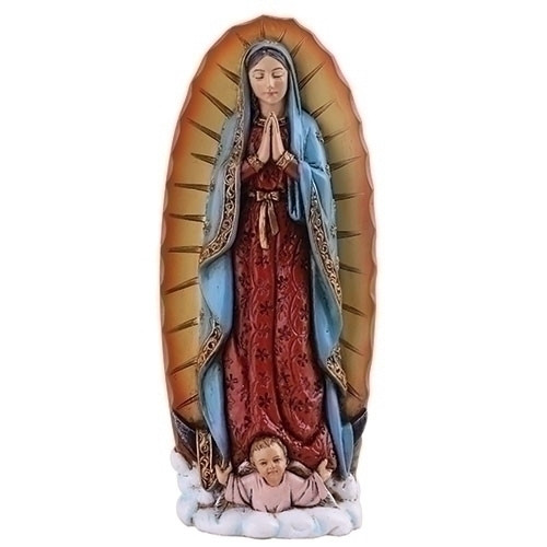 Statue of our lady of guadalupe made of resin and painted in vibrant colors stands 4 and 1 half inches tall ro46478 Statue of our lady of guadalupe made of resin and painted in vibrant colors stands 4 and 1 half inches tall ro46478