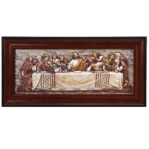 Last Supper Wall Plaque | Da Vinci | 3 Antique Look Panels | 26