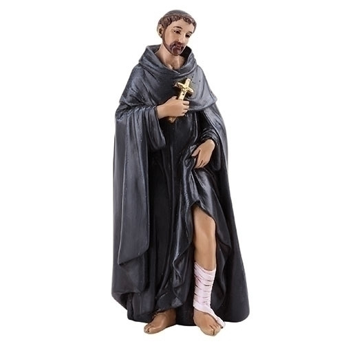 Statue of saint peregrine holding cross and has growth on leg made of resin stands 4 inches tall ro46484 Statue of saint peregrine holding cross and has growth on leg made of resin stands 4 inches tall ro46484