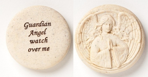 stone look Pocket Token Stone with Guardian Angel on front reads guardian angel watch over me on back made of resin 1 and 1 quarter inches diameter ro62986 stone look Pocket Token Stone with Guardian Angel on front reads guardian angel watch over me on back made of resin 1 and 1 quarter inches diameter ro62986