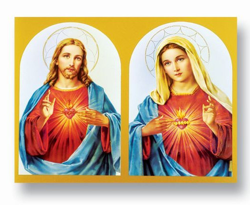 Sacred Heart of Jesus and Immaculate heart of mary poster measures 19 by 27 inches 192-191 Sacred Heart of Jesus and Immaculate heart of mary poster measures 19 by 27 inches 192-191