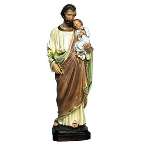 St Joseph with Child Statue on white 