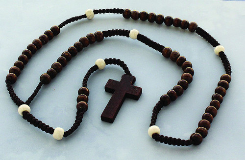 Rosary Brown Wooden Beads - Style DV292BN