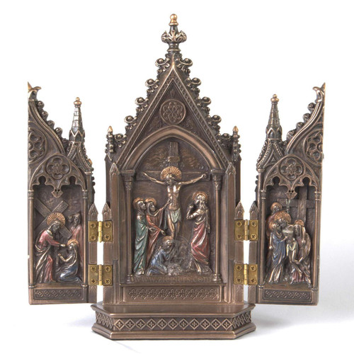 Calvary Triptych 8 inch Bronze Finish Easter Calvary Triptych 8 inch Bronze Finish Easter