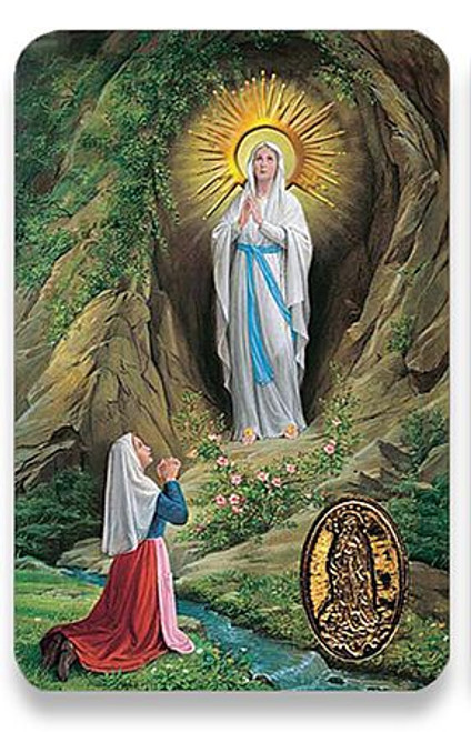 Holy Card of Our Lady of Lourdes - Spanish Holy Card of Our Lady of Lourdes - Spanish
