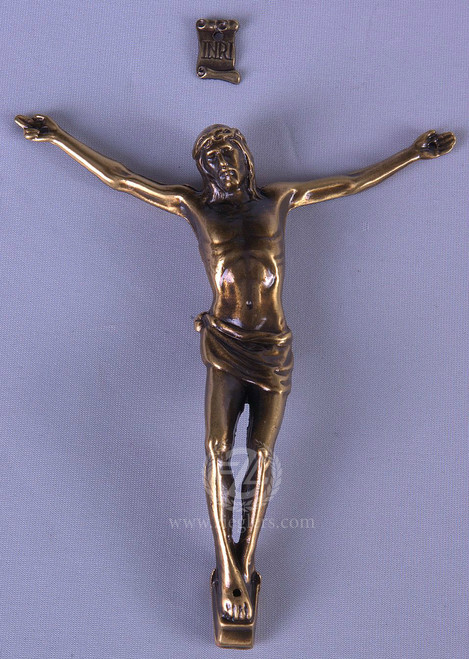 Corpus Only made of Metal With Bronze Finish and INRI Scroll Made In Italy measures 3 and 1 half inches LALL090BR Corpus Only made of Metal With Bronze Finish and INRI Scroll Made In Italy measures 3 and 1 half inches LALL090BR