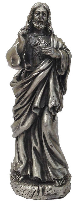 Statue of Sacred Heart of Jesus in Pewter Finish - Style PT10475 Statue of Sacred Heart of Jesus in Pewter Finish - Style PT10475