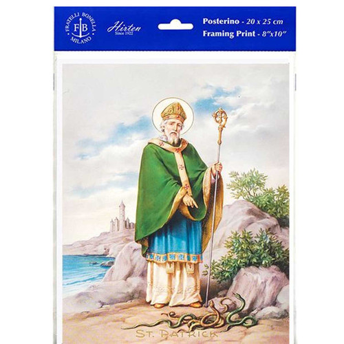 St. Patrick 8" x 10" Catholic Framing Print in protective plastic 