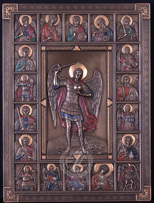 Plaque of St Michael Surrounded by Saints 