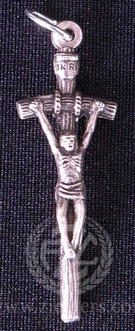 J P 2 papal style Crucifix pendant only made of oxidized metal measures 1 and 1 eighth inches g268 J P 2 papal style Crucifix pendant only made of oxidized metal measures 1 and 1 eighth inches g268