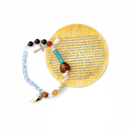 Life of Jesus Bracelet Stretch Italy with beads and medals