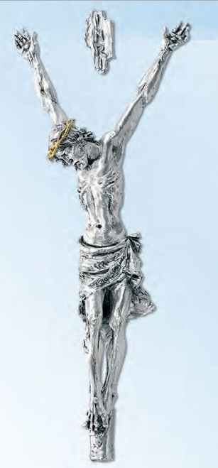 Corpus & INRI Plate made of Silver-Plated Resin measures 8 and 3 quarters inches COCS241AG
 Corpus & INRI Plate made of Silver-Plated Resin measures 8 and 3 quarters inches COCS241AG