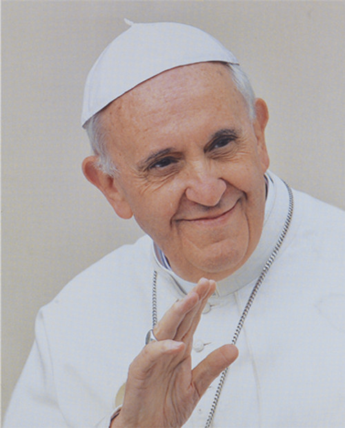 pope francis lithograph print measures 8 by 10 inches P810-574