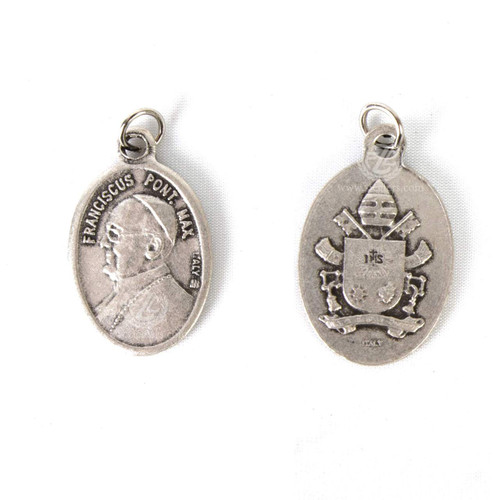 Pope Francis Papa Franciscus Saint Medal with face on the front and Vatican crest on back Pope Francis Papa Franciscus Saint Medal with face on the front and Vatican crest on back