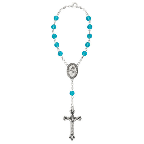 December Auto Rosary Beads | Saint Christopher Centerpiece