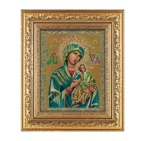 Print Our Lady of Perpetual Help 8 by 10 inch print with ornate antique style frame 115-208G Print Our Lady of Perpetual Help 8 by 10 inch print with ornate antique style frame 115-208G