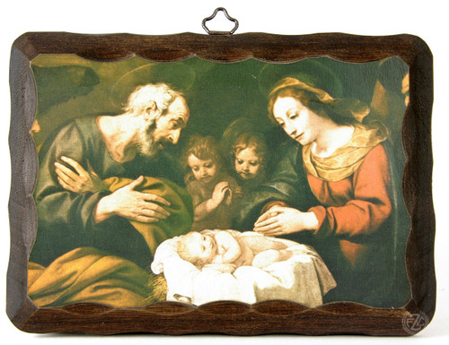 Nativity Scene Holy Family Wooden Plaque EG2064X6 Nativity Scene Holy Family Wooden Plaque EG2064X6