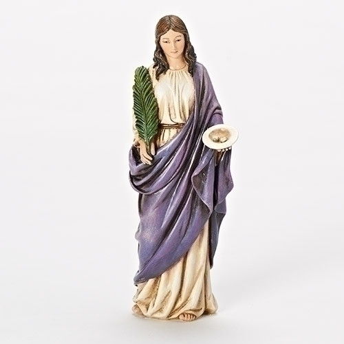 Saint lucy with palm branch and dish holding eys statue  stands 6 high made of resin ro66958 Saint lucy with palm branch and dish holding eys statue  stands 6 high made of resin ro66958