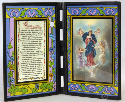 Stained Glass Prayer to Mary Untier of Knots Plaque Spanish SIPR198DSS Stained Glass Prayer to Mary Untier of Knots Plaque Spanish SIPR198DSS
