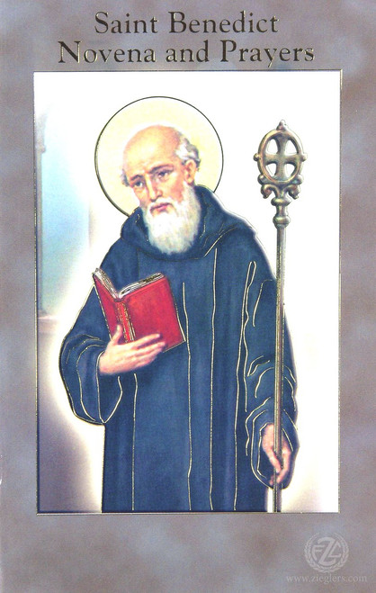 Saint Benedict Novena and Prayers Illustrated Booklet - Front Cover 