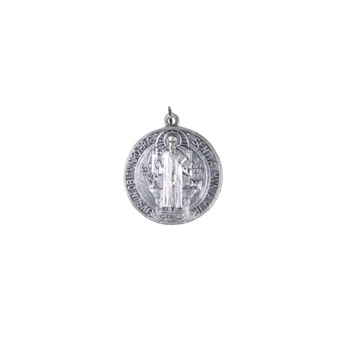 Saint Benedict medal from Italy with front and back symbolic designs
 Saint Benedict medal from Italy with front and back symbolic designs