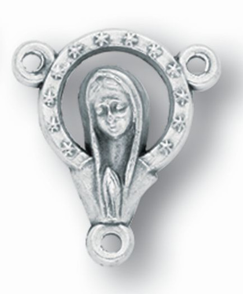 madonna rosary centerpiece made of silver oxidized metal measures 3 quarter inches high CP2840 madonna rosary centerpiece made of silver oxidized metal measures 3 quarter inches high CP2840