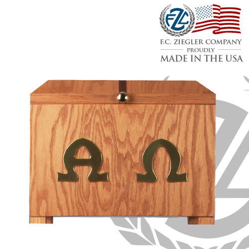 Ossuary | Wood | Brass Alpha & Omega |  14" x 18" x 11" | Ziegler | USA | 9801 Ossuary | Wood | Brass Alpha & Omega |  14" x 18" x 11" | Ziegler | USA | 9801