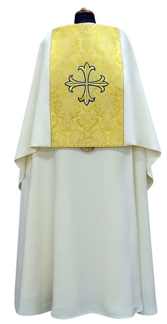 Humeral Veil Gold Brocade with Embroidered Cross Made in Poland ALB4133HV Humeral Veil Gold Brocade with Embroidered Cross Made in Poland ALB4133HV
